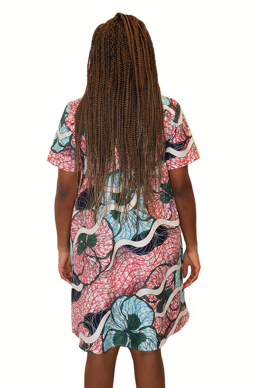 Tshirt Jurk van Afrikaanse Print - Multicolor 5