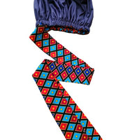 Easy Headwrap in Afrikaanse Print - Rood/Blauw